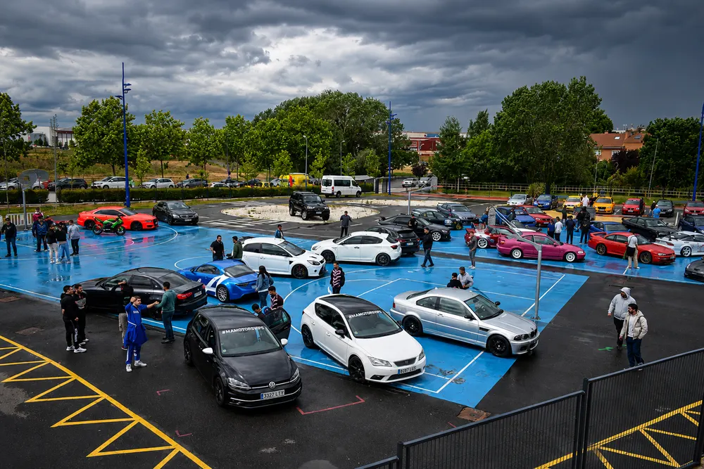 Concentración de coches desde arriba