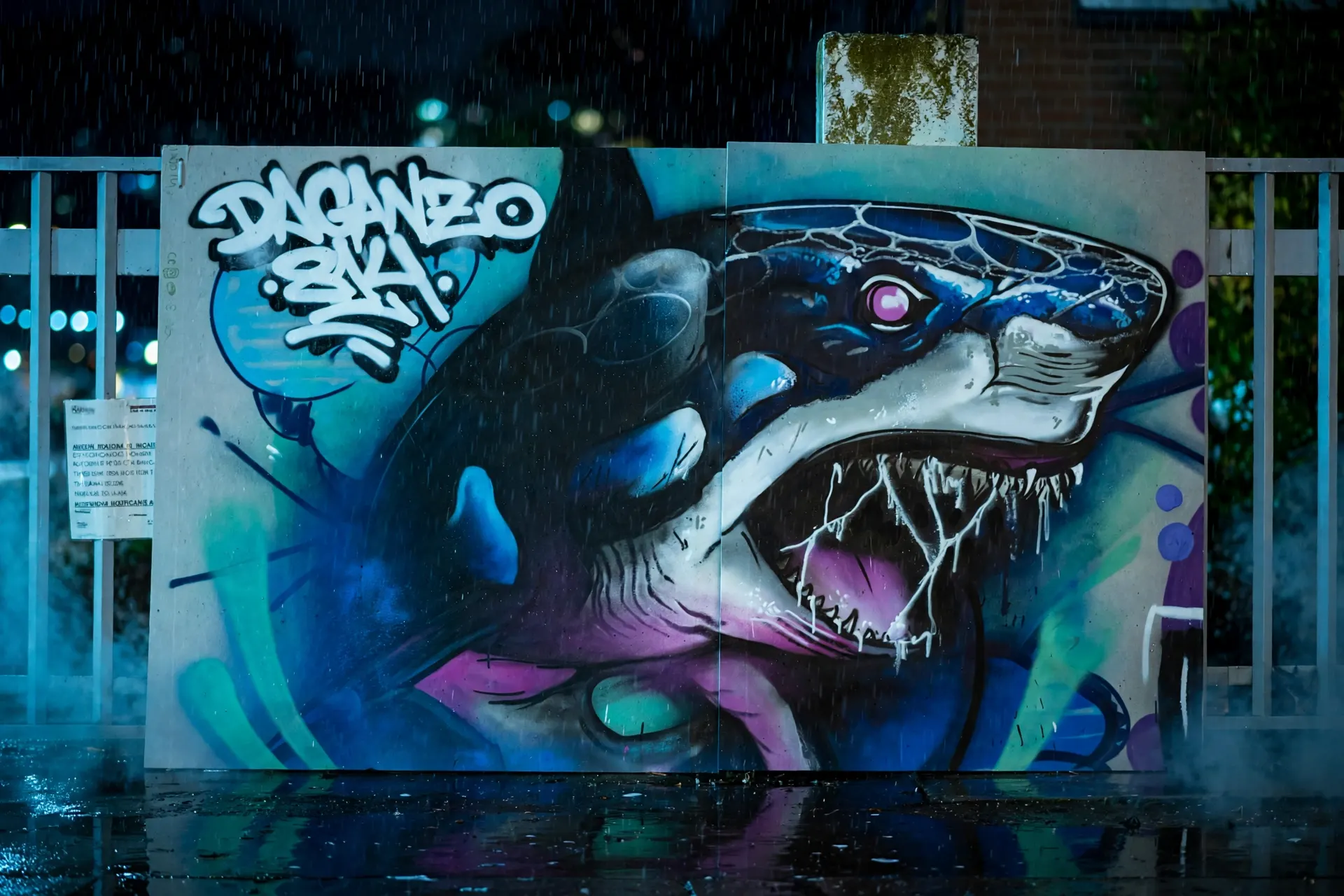 Graffiti de tiburón de Daganzo