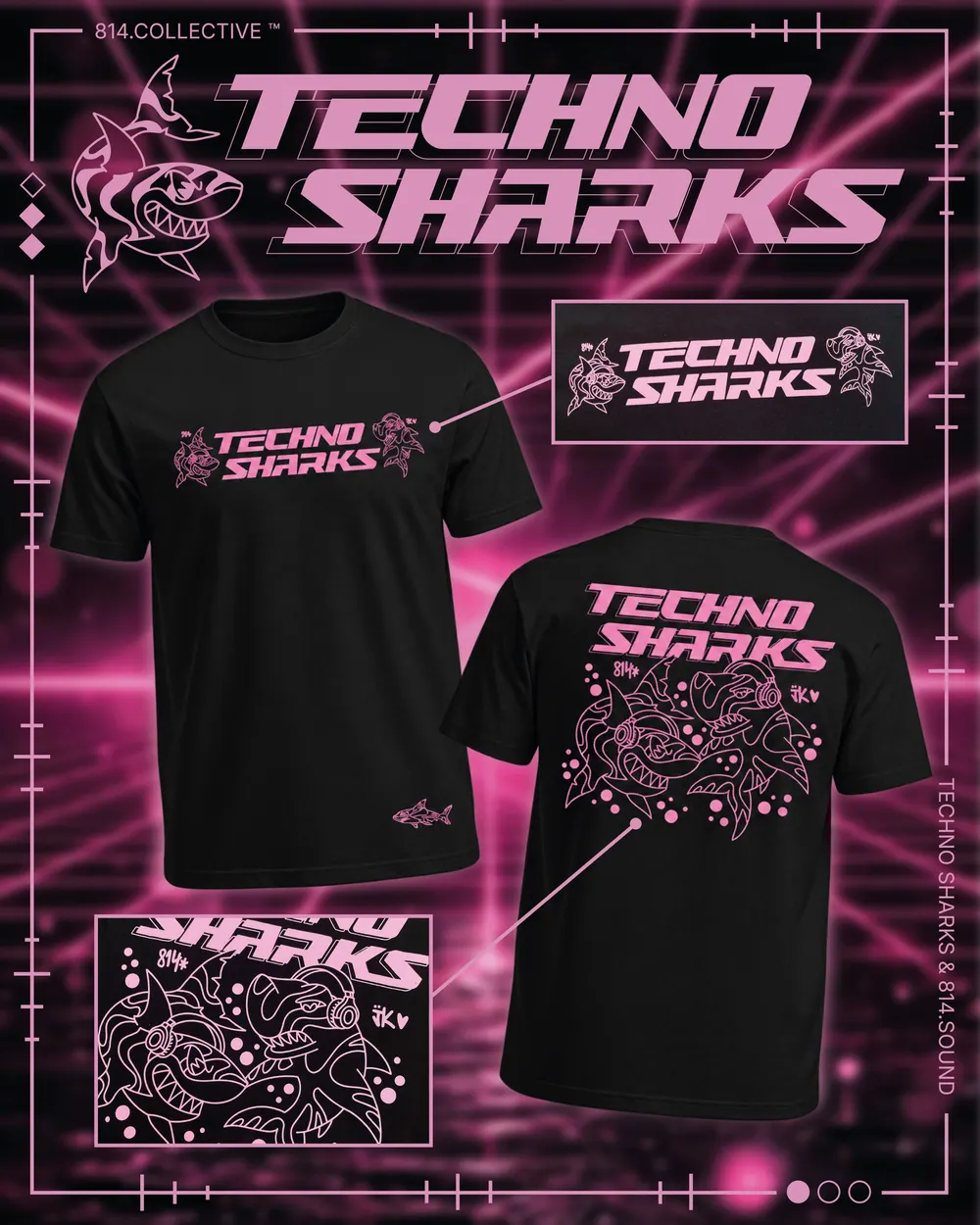 Techno Sharks rosa — 814.COLLECTIVE