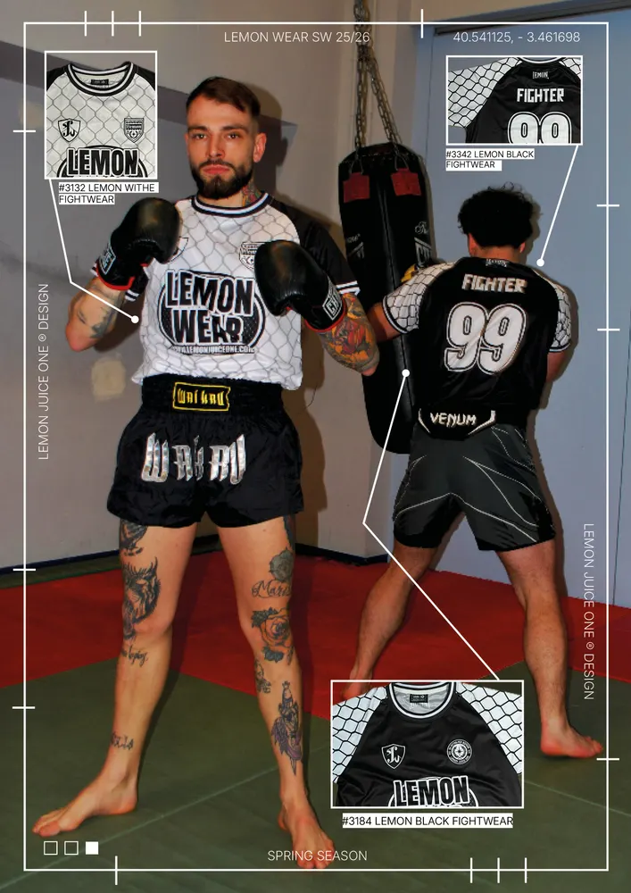 Póster Fightwear: Lemon Shirt Black y White Fighter