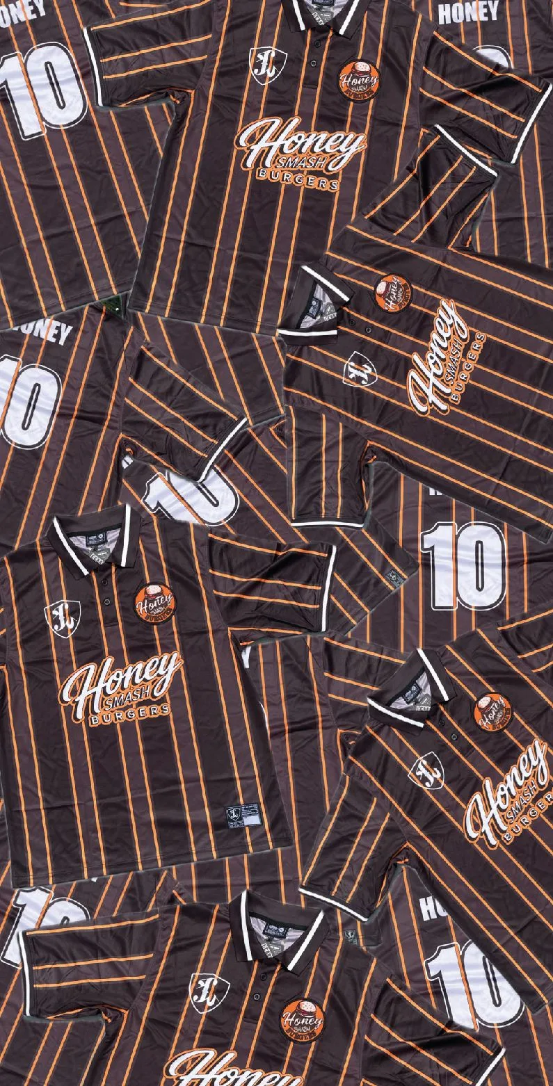Camisetas de rayas de Honey Smash Burger hechas por Work B2B