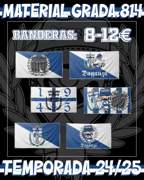 Cartel de banderas del material de grada